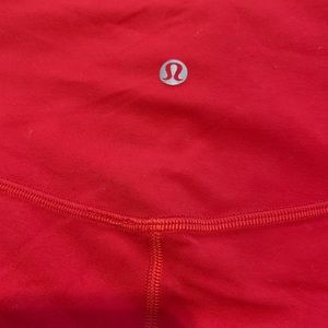 Cropped Red Lululemon Leggings